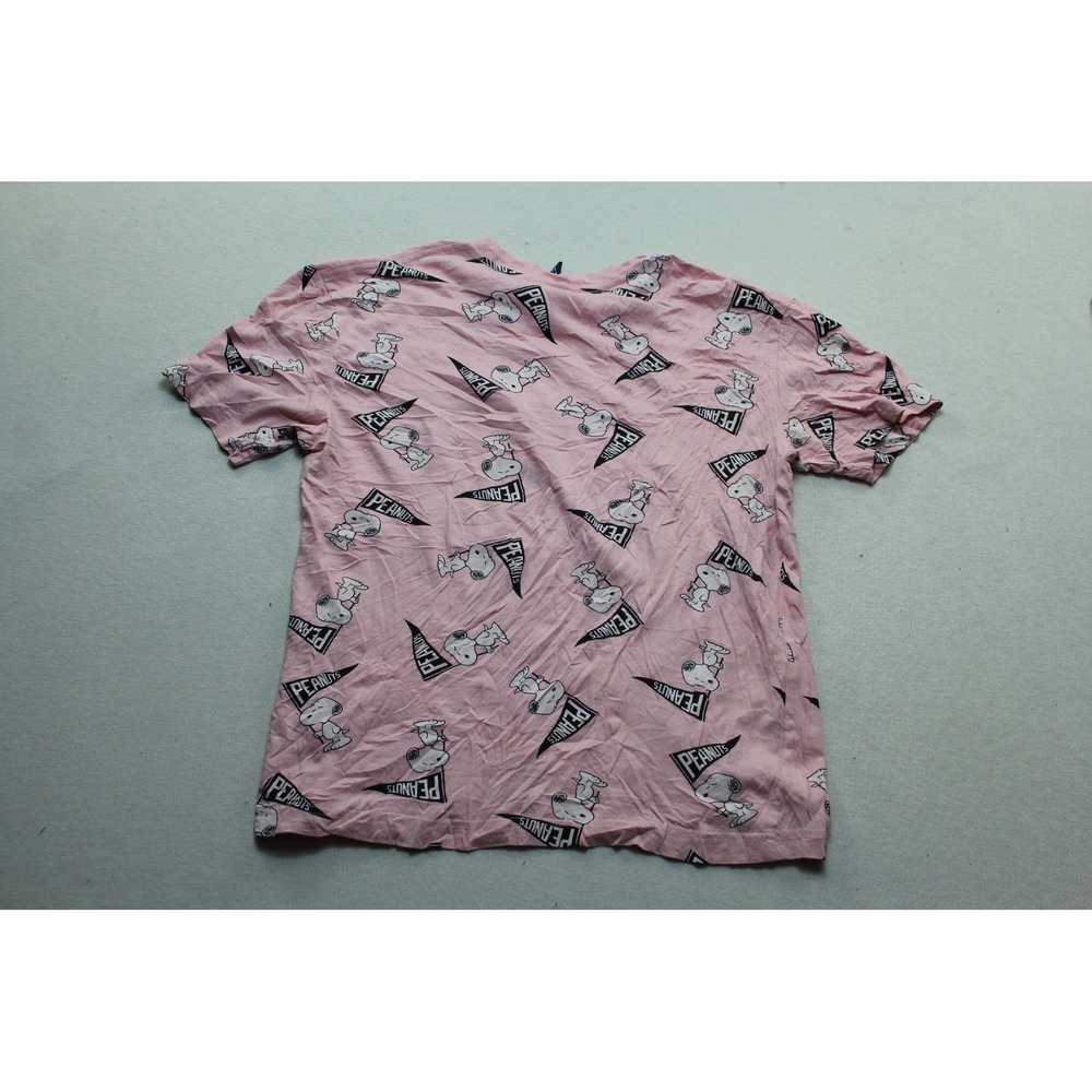 H&M Divided Peanuts T-Shirt Womens Medium Pink Excellent Snoopy All Over Print